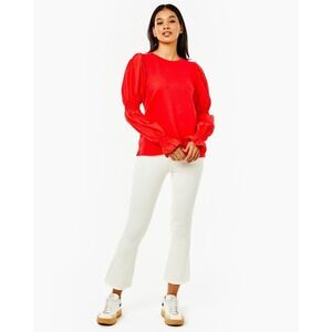 NWT‎ Addison Bay Soft Luxe Prep Pullover Sweatshirt Red Stripe Women's XXS